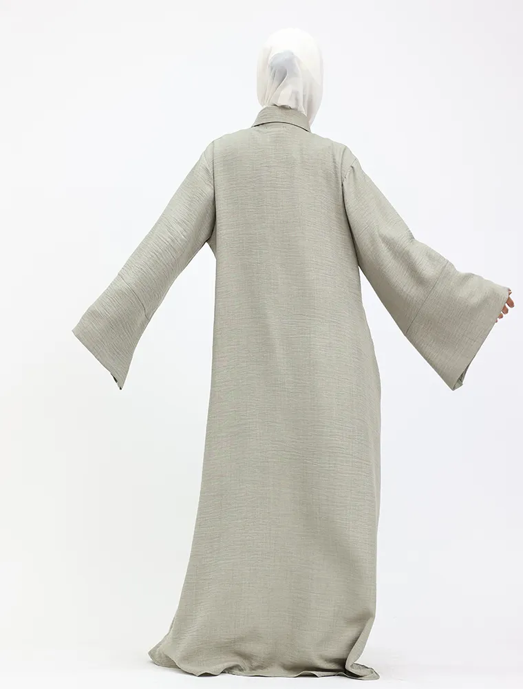 Khaki Linen Feel Collar Shirt